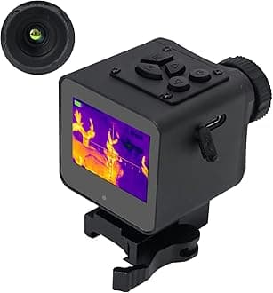 Thermal Imaging Night Vision Scope for Hunting – 320 * 240 Resolution Infrared Thermal Scope with Crosshair & Red Laser Aiming, Waterproof, 3X Zoom, Long Battery Life, Fits 21mm Rail