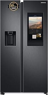Samsung 591L Side by Side Refrigerator, RS6HA8891B1/AE, Black, Family Hub™, View Inside, Smart Recipes, 20 Year Manufacturer Warranty on Digital Inverter Compressor