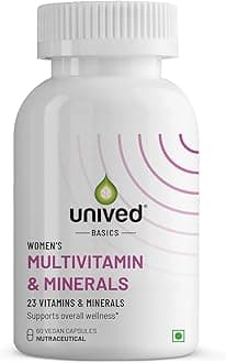Unived Basics Multivitamin & Minerals For Women, 100% Rda Of All Vitamins With Algae Calcium & Plant-Based Vitamin D3 Plus Important Minerals, Complete Formulation For Health & Wellbeing - Capsule