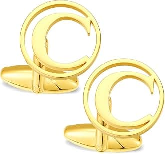 Cufflinks for Men Classic Tuxedo Shirt Wedding Cuff Links Personalized Initials A-Z Gift