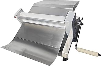 Manual Dough Sheeter Machine 16.5" – Stainless Steel Pastry Roller with Adjustable Thickness for Fondant, Pizza, Croissants & Puff Pastry