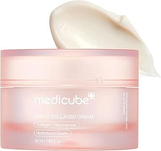 medicube Triple Collagen Cream Hydrating & Firming Moisturiser With Hyaluronic Acid, Premium Elastin, Shea Butter Wrinkle Care 1.69 Oz Triple Collagen Cream