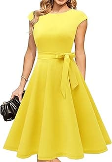 Women's Cocktail Dresses, Formal Wedding Guest Modest Church Vintage Tea Party Midi Evening Dress