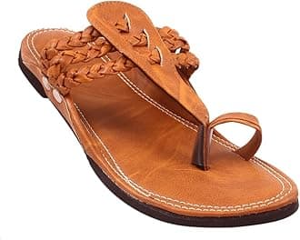 APRATIMMEN'S ETHNIC FOOTWEAR/KOLHAPURI CHAPPAL/FLAT-TAN/Stylish & Comfortable