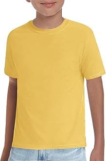 HaloumoningBoys T-Shirts Kids Short Sleeve Crewneck Solid Basic Tees Casual Tops 5-14 Years