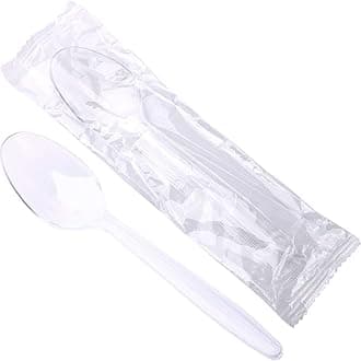 6" Clear Plastic Spoons Individually Wrapped,Disposable Spoons 100 count Individually Packaged Perfect for Outdoors,Party, Picnic, Wedding, Home, Office, Restaurant Use(Clear)
