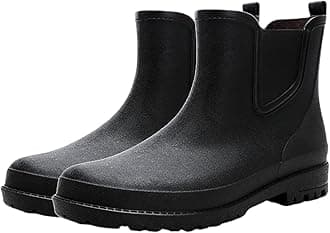 Mens Rain Boots Ankle Rubber Rain Boot Mens Waterproof Ankle Water Boots for Men Waterproof Garden Boots