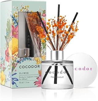 Cocod'or Mini Flower Reed Diffuser / Floral Bouquet / Fragrance Decor for Cars Cubicles, Small Rooms and Home, Diffuser Oil Sticks Gift Set, Mini Flower/1.6Ounce(50 ml)/1Pack