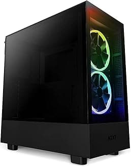 NZXT H5 Elite Compact ATX Mid-Tower PC Gaming Case – Built-in RGB Lighting – Tempered Glass Front and Side Panels – Cable Management – 2 x 140mm RGB Fans Included – 280mm Radiator Support – Black