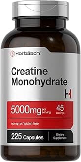 Creatine Monohydrate | 5g | 225 Capsules | Non-GMO, Gluten Free Supplement