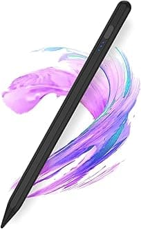 Stylus Pen for iPad 2018-2025 with Palm Rejection, Faster Charge, Tilt Sensitivity iPad Pencil Compatible with A16/11th/10th/9th/8th/7th/6th, Pro 11/12.9in, Air M2/M3/5th/4th/3rd, Mini 6/5th (Black)