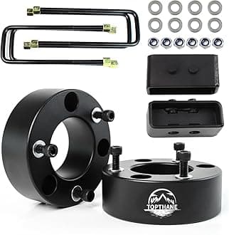 Leveling Lift Kit for 2004-2020 Ford F150, 3'' Front Struct Spacers + 2'' Rear Leveling Lift Blocks Kit with Extended Square U-Bolts for Ford F150