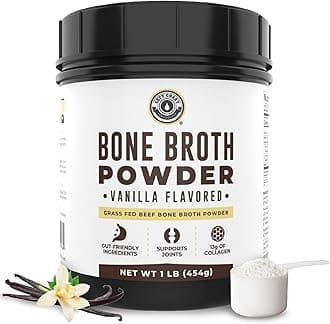 Bone Broth Protein Powder Vanilla 470ml, Grass Fed - Non-GMO, Gut-Friendly, Dairy Free Protein Powder,