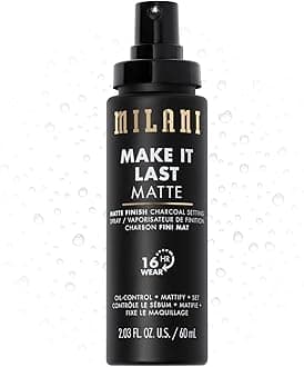 Milani Setting Spray + Primer, Make It Last Matte- Oil Absorbing Charcoal Formula to Control Shine, Matte Finish Setting Spray for Makeup and Primer for Oily Skin, Prime +Correct + Set, 2.03 Fl. Oz