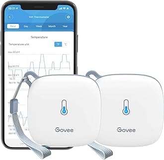 Govee WiFi Temperature Sensor H5179, Smart Hygrometer Thermometer with App Notification, 2 Years Free Data Storage Export, Remote Monitor for Room Greenhouse Incubator Wine Cellar, 2 Pack