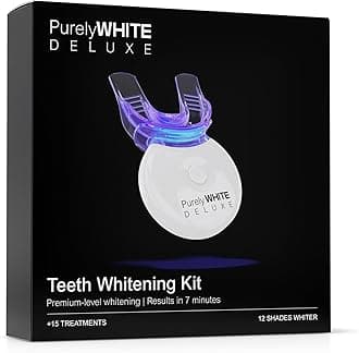 Teeth Whitening Kit, Complete LED Teeth Whitening, 15+ Treatments, (3) 3ml Whitening Gel Syringes, Whiter Smile in 7 Minutes