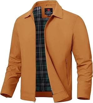 TBMPOY Men's Bomber Jackets Windproof Lightweight Track Jacket Windbreaker Golf Causal Outdoor Sportswear Coat