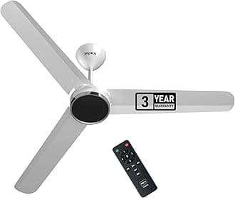 Impex 1200 mm BLDC Ceiling Fan with Remote Control | 5 star Rated Energy Efficient Ceiling Fan | High Air Delivery with 380 RPM, Aluminium Body | Upto 65% Energy Saving | 3 Year Warranty | Matte White