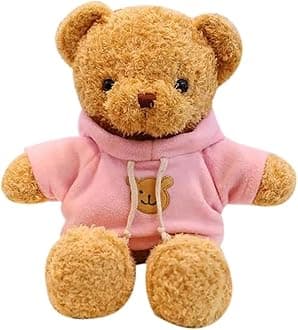Teddy Bear Stuffed Animal, Soft Cuddly Teddy Bear Plush Toy, Birthday Christmas Valentine’s Day Gift for Kids Girlfriend (Pink-B, 11.8inch)