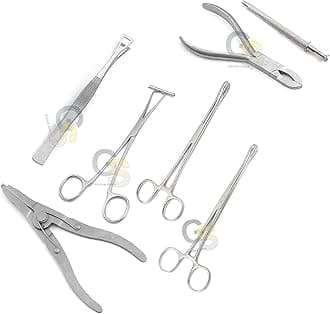 7 Body Piercing Instruments Set Tools Penington Forceps, DS-1030 by G.S Online Store