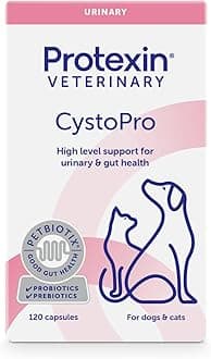 Protexin Veterinary CystoPro for Dogs & Cats – Urinary & Bladder Health Supplement with Probiotics – Meat-Free Chicken Flavour Capsules – 120 Capsules