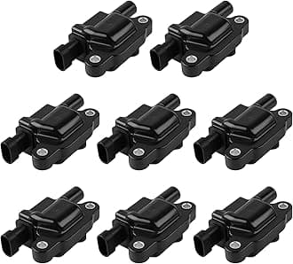 8pcs Ignition Coil 12611424 Ignition Coil Pack Compatible with Chevy Cadillac GMC Pontiac 5.3L 6.0L V8 Engine G8 Grand Prix H3 Silverado Tahoe Yukon Impala - Replace # 12570616 D510C UF413