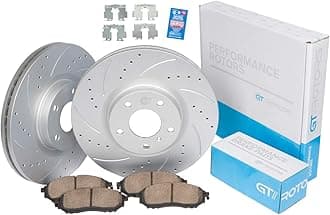 [Front Kit] High Performance Ceramic Brake Pads & GT//Rotors Geomet Coated Disc Brake Rotors for Lexus GS IS RC 2013-2020 GS200t GS300 GS350 IS200t IS300 IS350 RC200t RC300 RC350