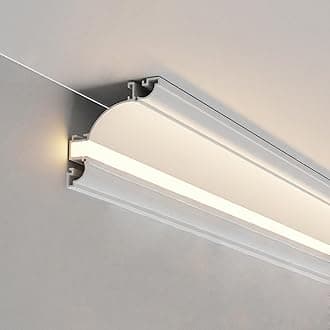 Crown Molding Ceiling Decor LED Indirect Lighting, Indirect Lighting Molding Diffuser for Ceiling Floor Wall, Wall Washer Profile Veil Frames/Skirting Line,White Light,1m(39.37in) B