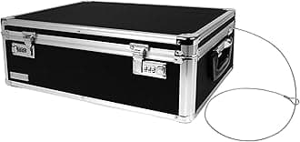 Vaultz Locking Storage Box, 19 x 6 3/8 x 13.5 Inches, Black (VZ00323)
