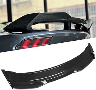 Jogon Dry Carbon Fiber Rear Spoiler Wing for Ford Mustang S650 GT Dark Horse 2024 2025 Trunk Spoiler Integrated with Gurney Flap Style (Glossy CF)