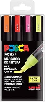 Posca UNI Set PC 5M Fluor – Pack of 4 Markers