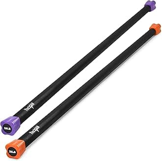 Yes4All Total Body Workout Weighted Bar, Resistance Band Bar, Racks for Strength Training, Exercise Bar for Yoga in Home and Gym - Single/Combo