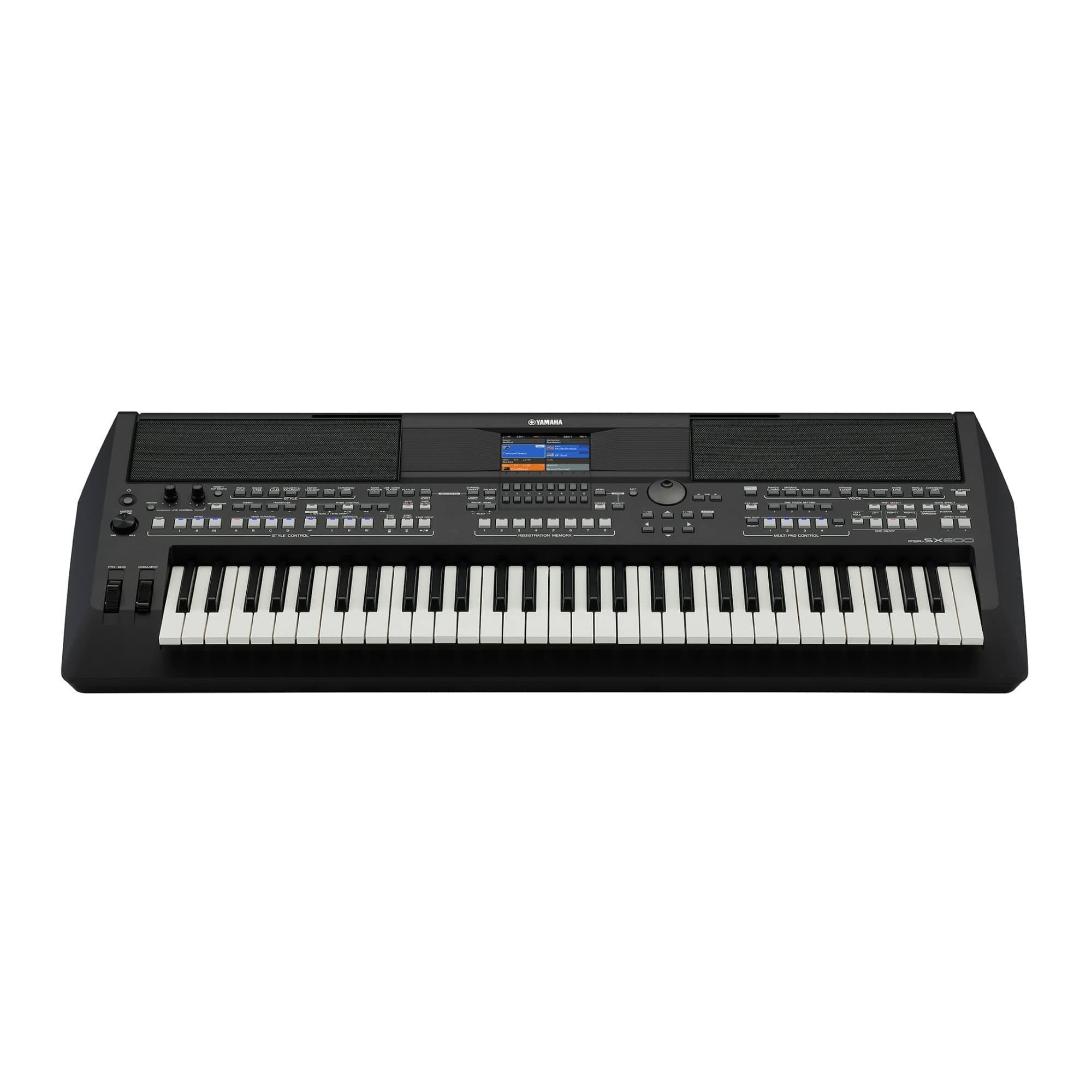 Yamaha 61-Key Arranger Keyboard, Multiple Styles and Voices, Assignable Live Control Knobs, Black PSRSX600