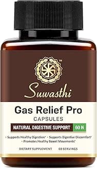 Suwasthi Herbal Supplements for Men & Women, Ayurvedic Blend with Cumin, Spearmint, Asafoetida, Piperine & Ginger for Wellness, 60 Vegan & Gluten-Free Capsules (30 Days of Supply)