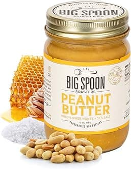 Peanut Butter with Wildflower Honey & Sea Salt - Low Sugar & Creamy Peanut Butter with Organic Raw Honey & Coconut Oil - Keto, Palm Free, & Natural - 13 Ounces