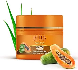 Herbals Safe Sun DeTAN After-Sun Matte Cooling Gel | With Papaya & Aloe Vera | Paraben Free, Cruelty free | All Skin Types | For Women and Men | 100g