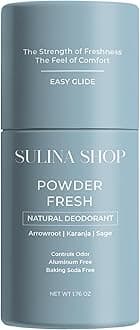 Powder Fresh - All Natural Deodorant for Woman, Aluminum-Free, Baking Soda-Free, Up to 12-Hour Odor Protection – Classic Baby Powder-Inspired Scent – For Women & Men, Gentle on Sensitive Skin