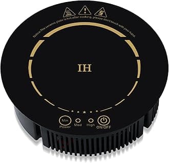 500W / 120V Small Induction Cooktop - 7.7" Mini Portable Countertop Burners Induction Hot Plate Electric Stove for Candle Making, RV, Office, Tea Room, Camp, Tea party