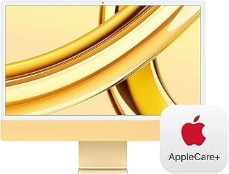 Apple 2023 iMac All-in-One Desktop Computer with M3 chip: 8-core CPU, 10-core GPU, 24-inch Retina Display, 256GB SSD Storage. Works with iPhone/iPad; Yellow With AppleCare+ (3 Years)