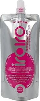8 Oz / 236 Ml: Iroiro Premium Natural Semi-Permanent Hair Color 310 Neon Pink (8Oz)