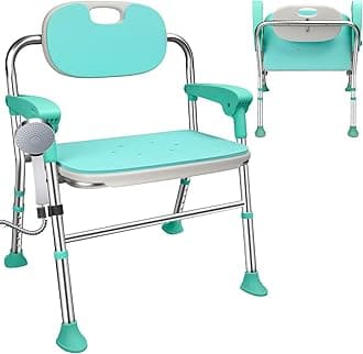 Folding Shower Chair 5-Level Adjustable – Non-Slip Feet, Lightweight & Durable, Ideal for Seniors, Elderly, Handicap & Disabled