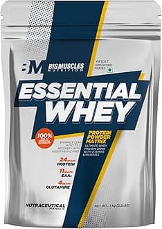 Essential Whey Protein Pack Of 1Kg Powder[Malai Kulfi]|24G Protein/Serving |Faster Recovery & Muscle Building,1 Count,24 Grams