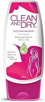 CLEAN & DRY| Daily intimate wash| Hygiene Wash for Women, Vaginal Wash | prevents infections | No itching, Burning, white Discharge| 190ml Pack Of 1