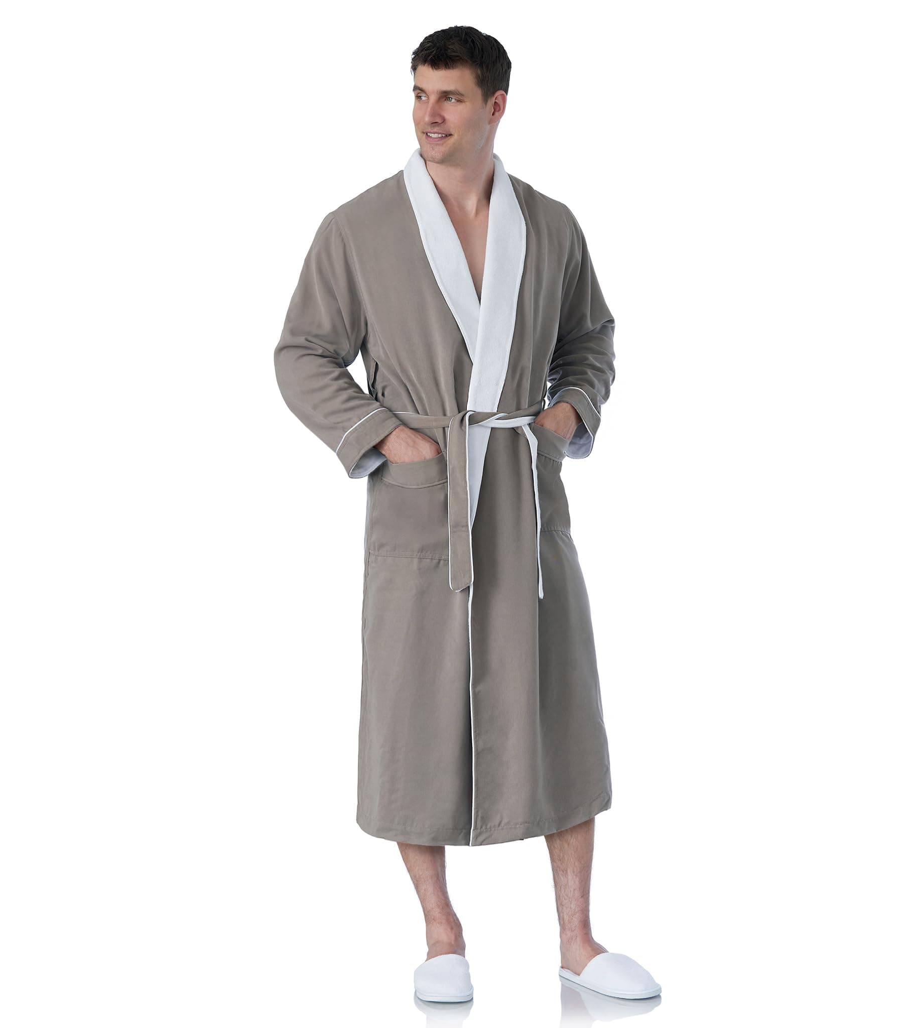 Luxury Spa Robe - Microfiber with Cotton Terry Lining