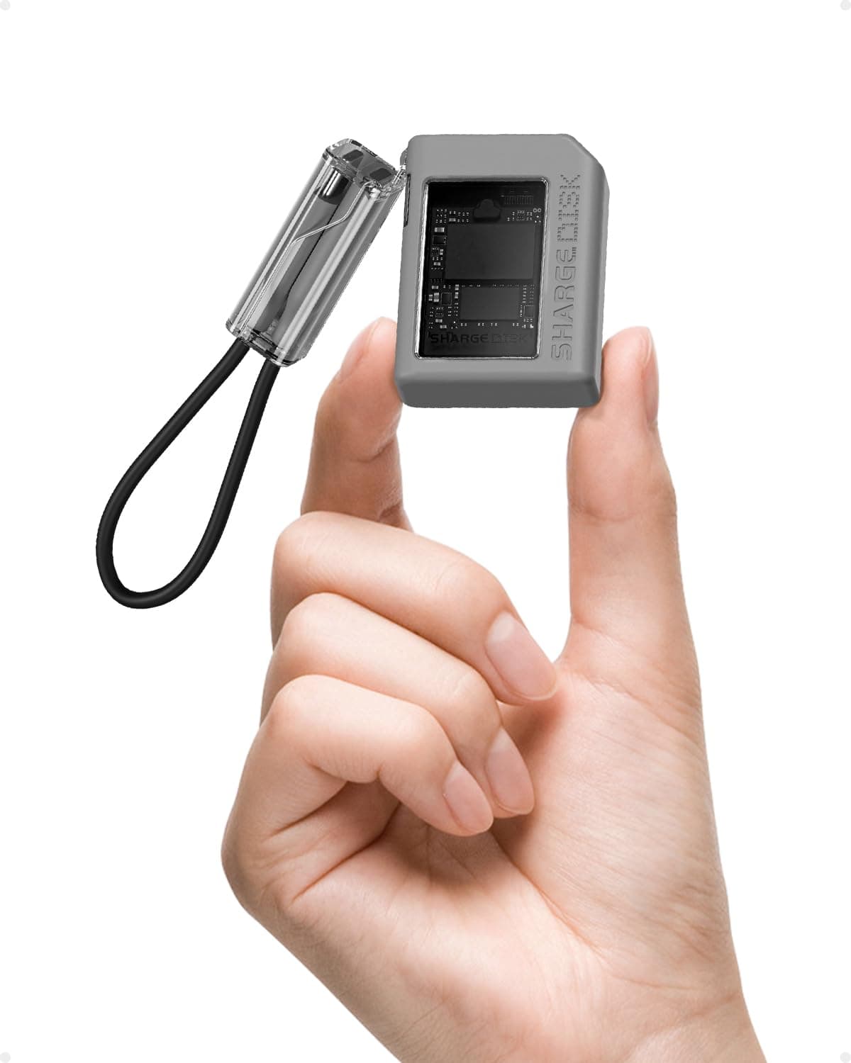 SHARGE Disk M.2 NVMe SSD Enclosure with Active Cooling System, Small External SSD Case,10Gbps USB C 3.2 Gen2, 2TB Enclosure NVMe Reader Supports M Key for PS5, SteamDeck, Camera