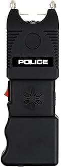 POLICE Stun Gun TW10 - Heavy Duty with LED Flashlight Siren Alarm - Matt Black