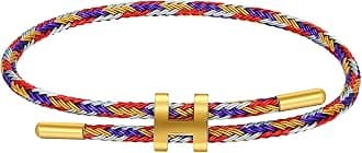 AIMADE Bracelets for Women Adjustable Charm Bracelet, 18k Gold-plated Buckle Design Titanium Steel Wire Rope Women's Gift Jewelry