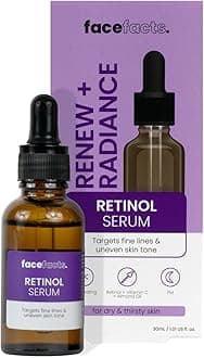 Renewing Facial Night Serum; Gentle level retinol (vitamin A), hydrating rice protein and brightening Vitamin C, renews and illuminates; Targets fine lines and uneven skin tone 30ml