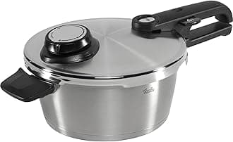 Fissler Vitavit Premium Pressure Cooker (3.5 L, Diameter 22 cm) Stainless Steel Pressure Cooker, 4 Cooking Levels, Includes Induction Insert, Silver