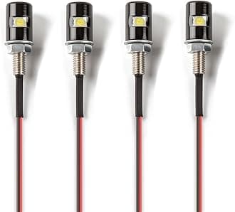 4PCS License Plate Light, License Tag Screw Bolt Lamp, 12V White LED Bulb, Waterproof/Rainproof, Black Aluminium Light Holder, Legal for Car Motorcycle Truck RV ATV Bike